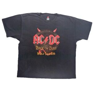 AC/DC Rock Or Bust Tour 2006 Men's Short Sleeve T-shirt Size 2XL Black